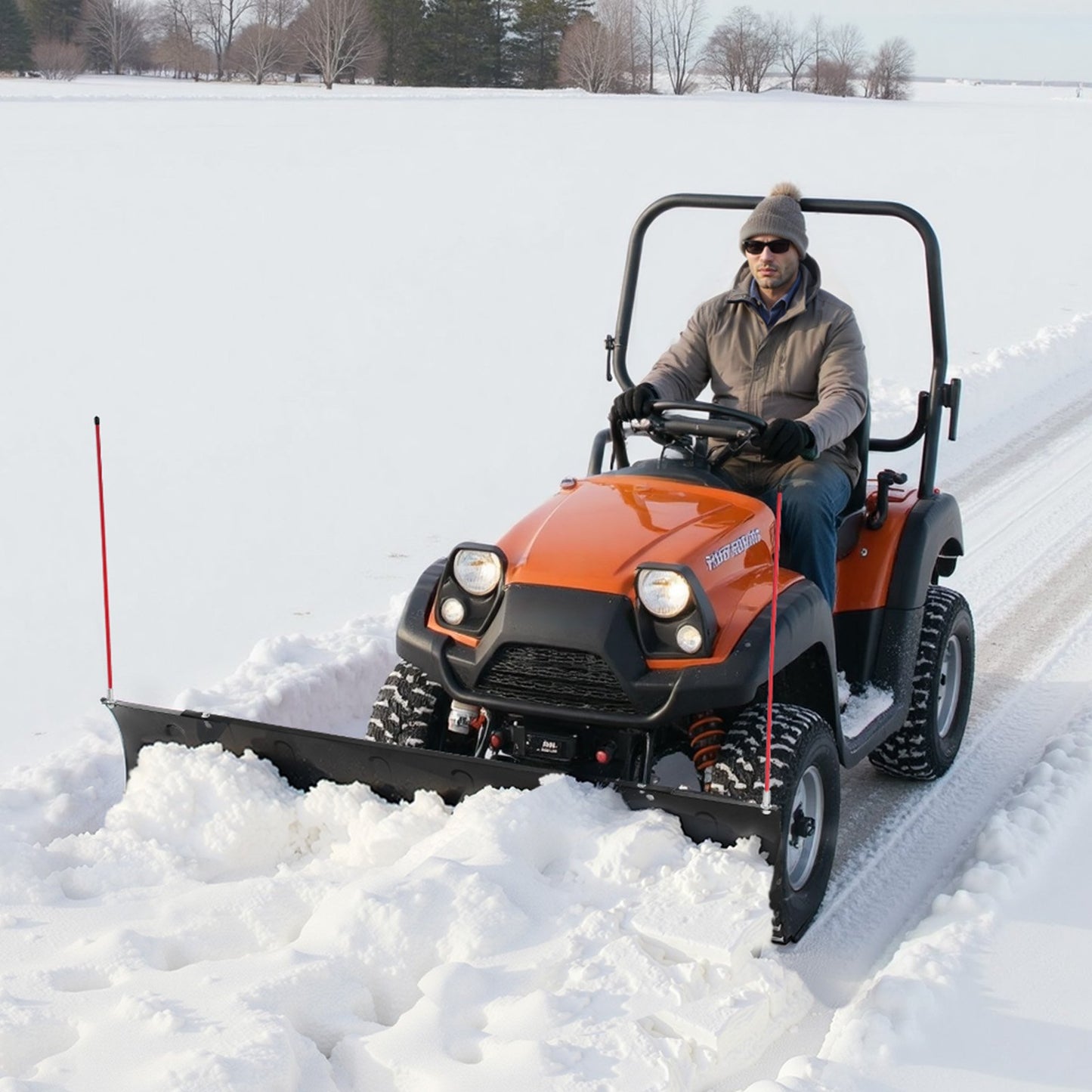 Adjustable Snow Plow Blade Kit for ATV UTV - 43in or 72in Width, Black