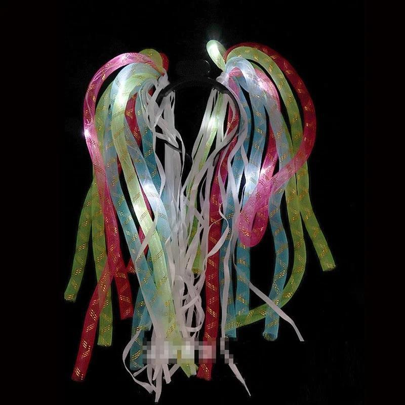 Glow LED Rave Hair Band with Light Up Braids Crown for Festivals & Parties