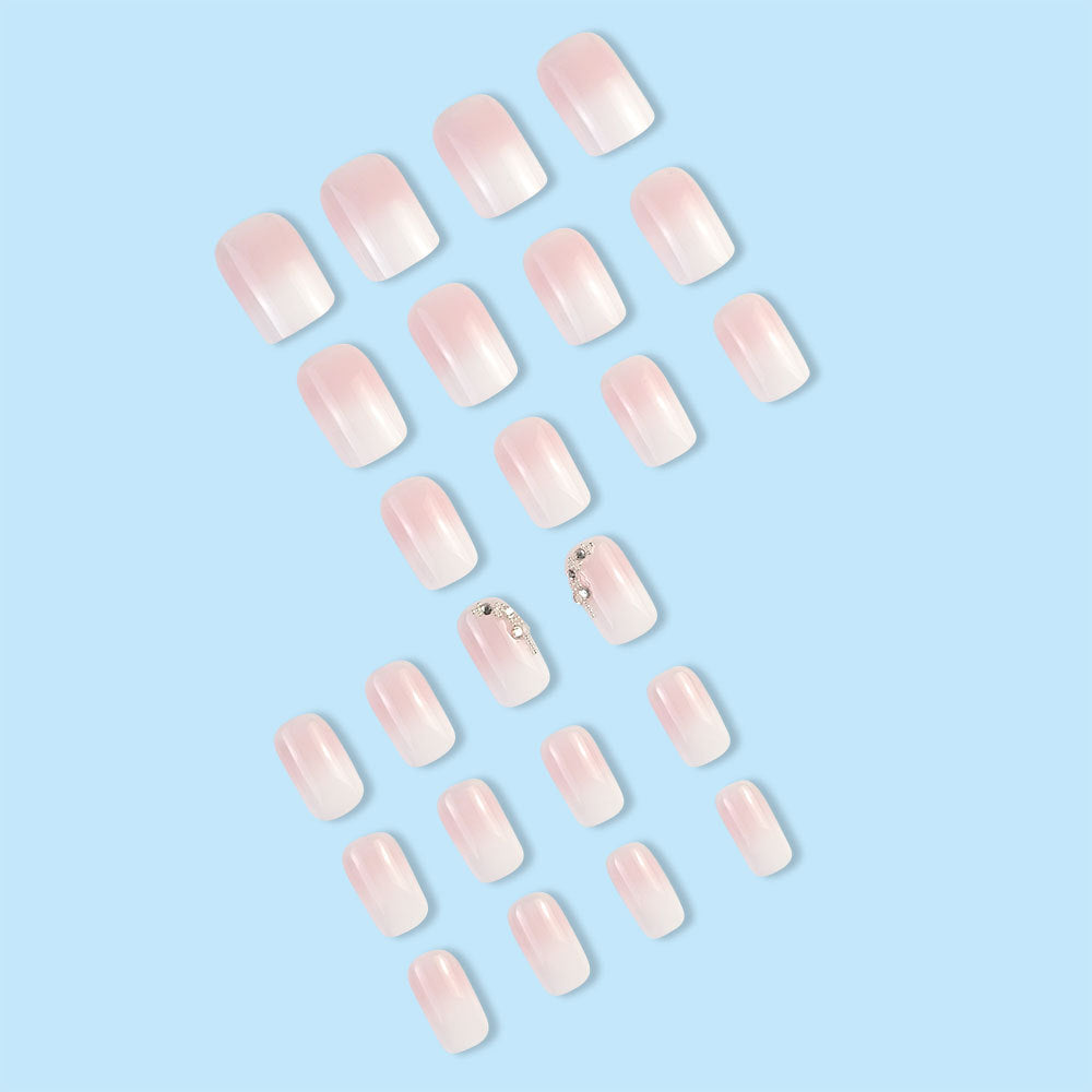 24-Piece Clear Nail Cover Kit - Short Square Transparent Gel Nail Tips
