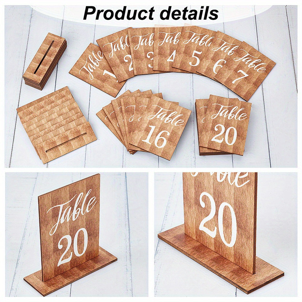 Set of 20 Wooden Home Decor Ornaments for Table & Garden - American Country Style
