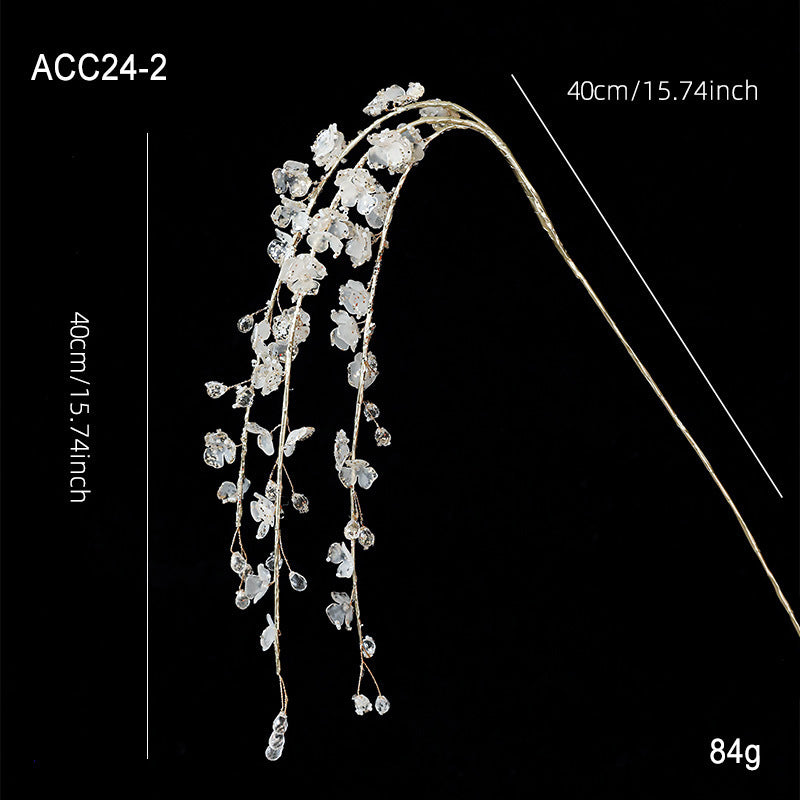 Christmas Acrylic White Crystal Twig Decoration Set for Festive Home Decor