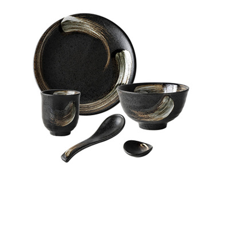 Ceramic Tableware Set with Shadow Painting Style - Home Kitchen Dinnerware