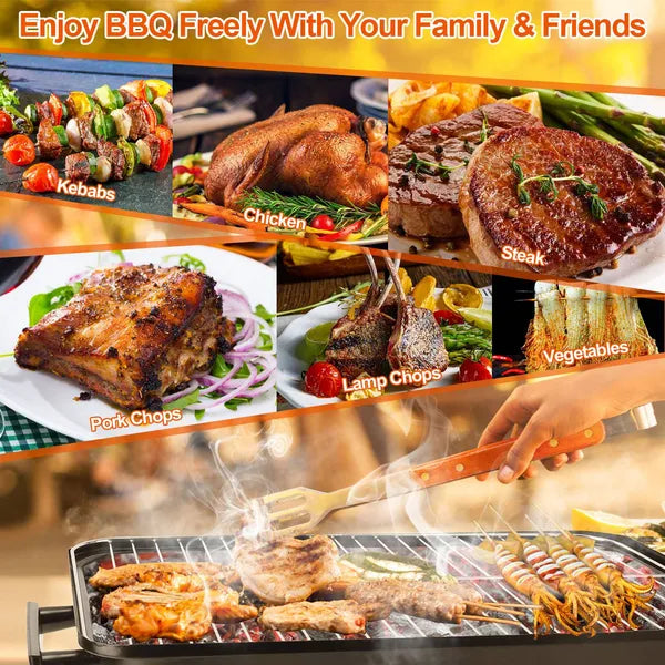 Portable Charcoal Grill - Lightweight Folding BBQ for Outdoor Cooking