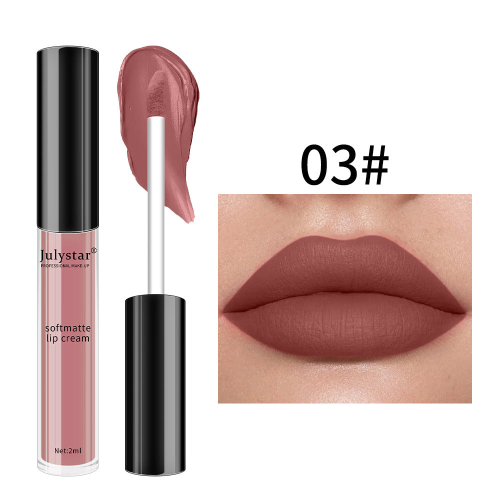 Matte Finish Lip Lacquer Set - Non-Fade, Nonstick, 2ML Lip Gloss