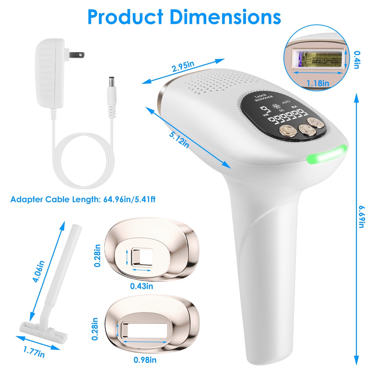 3-in-1 IPL Hair Removal Device with Ice Cooling, 9 Energy Levels & 999k Flashes