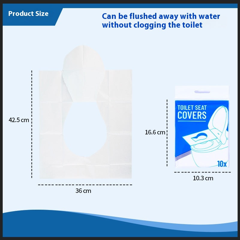 Disposable Portable Toilet Mat 36x42.5cm Blue 10 Pieces Pack