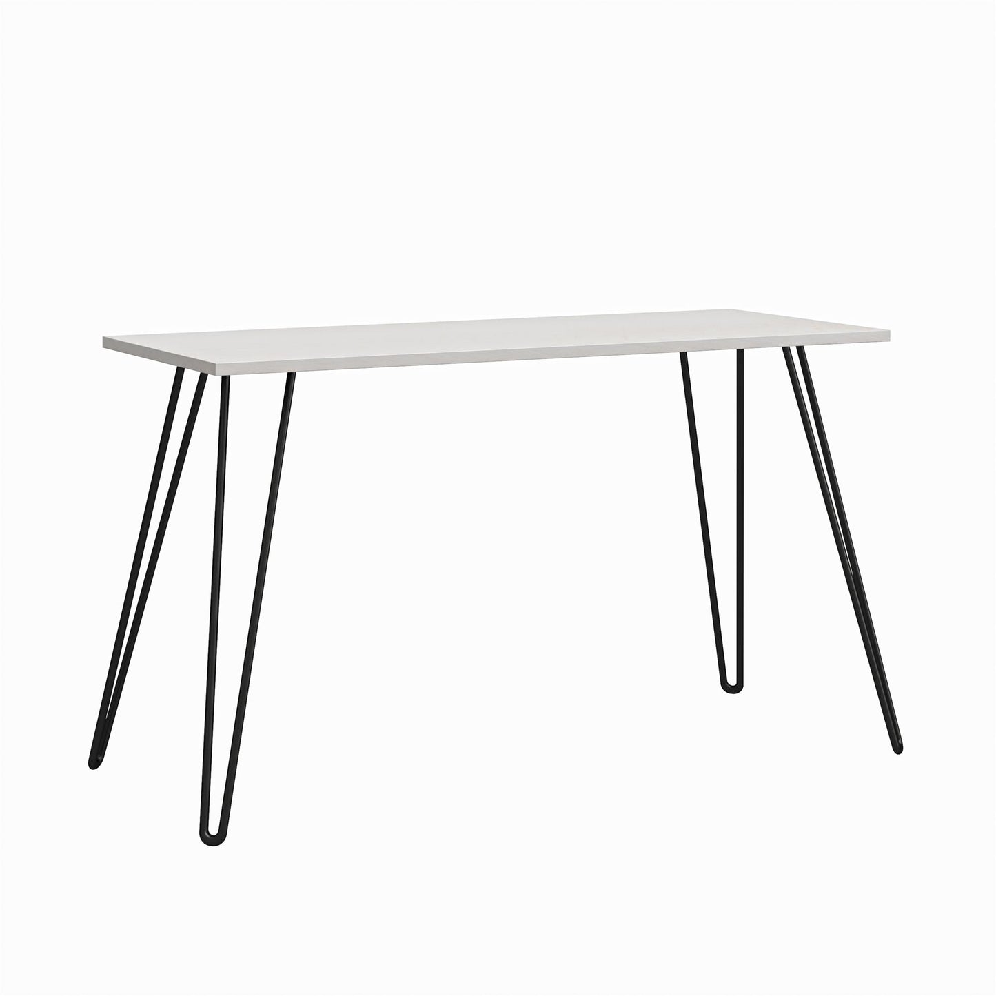 Writing Desk with Black Hairpin Metal Legs - White Oak