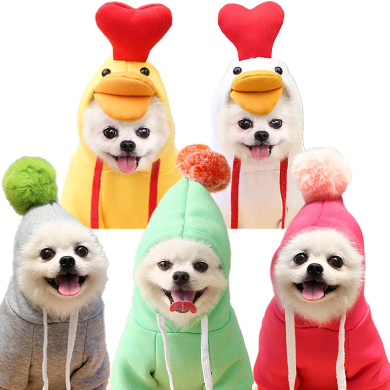Cute Fruit Dog Hoodie for Small Dogs Winter Warm Fleece Pet Sweater