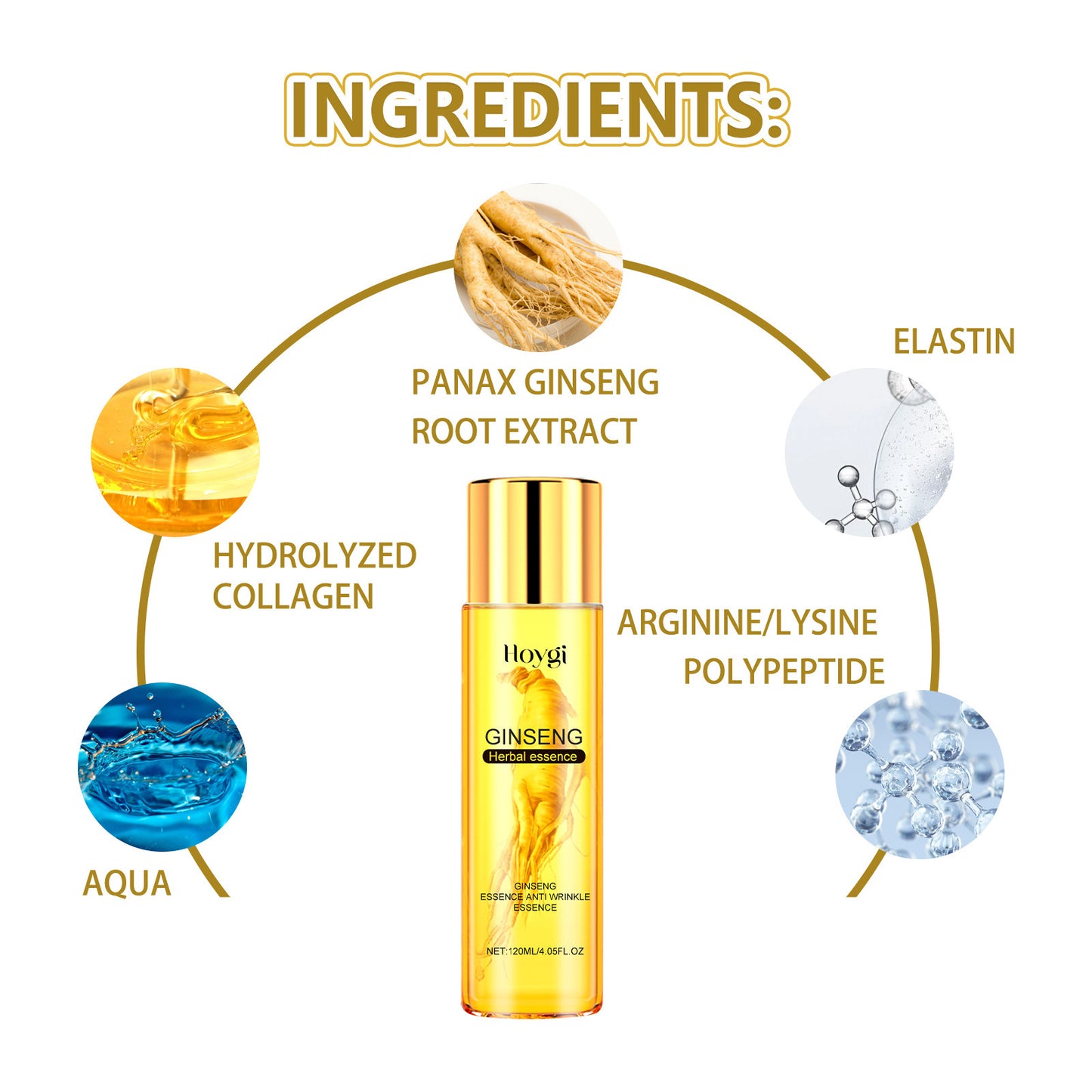 Ginseng Anti-Wrinkle Facial Essence - 120ml Deep Moisturizing Skin Repair
