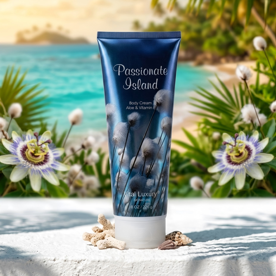 Passionate Island Moisturizing Body Cream - Shea Butter & Vitamin E, 8 oz