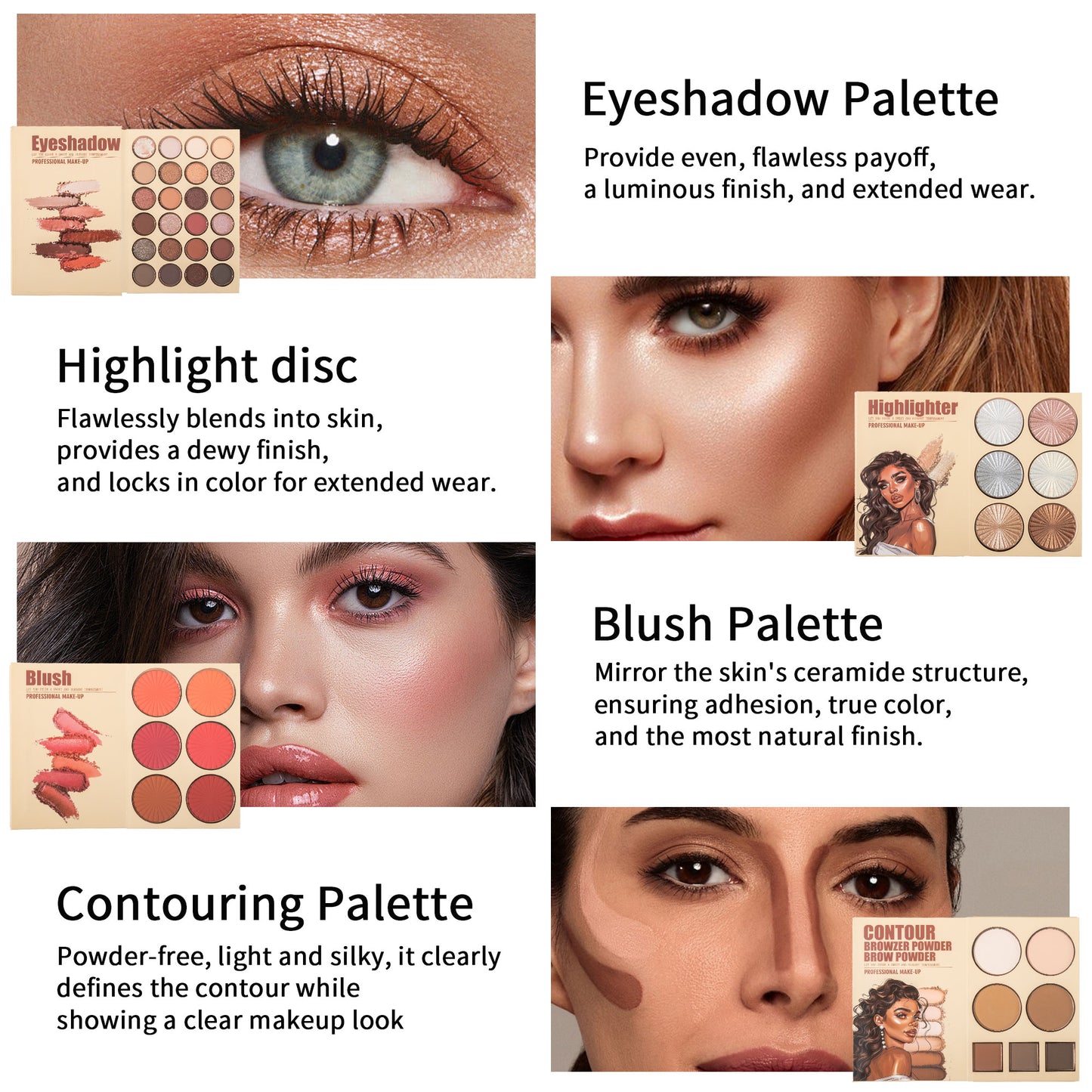 63-Color All-in-One Makeup Palette - Eyeshadow, Blush, Highlighter & Contour