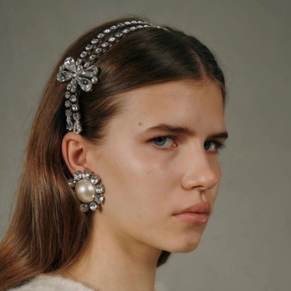 Alloy Geometric Hair Headband for Women - White