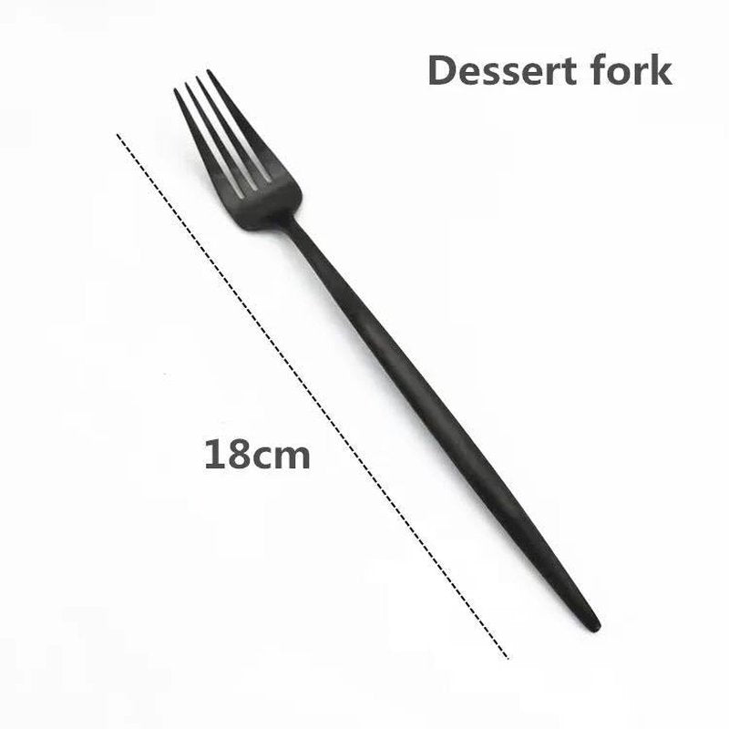 Stainless Steel Dinnerware Set 12-Piece Black Flatware Cutlery Set
