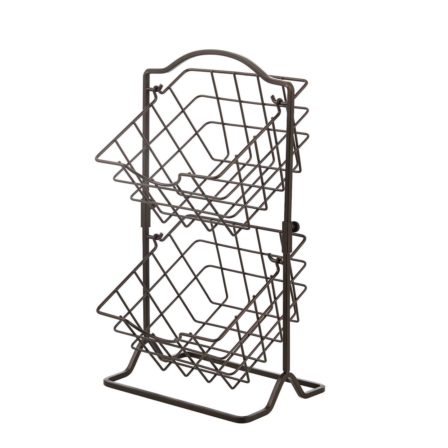Three-Tier Metal Vegetable and Snack Storage Rack - Foldable Kitchen Organizer