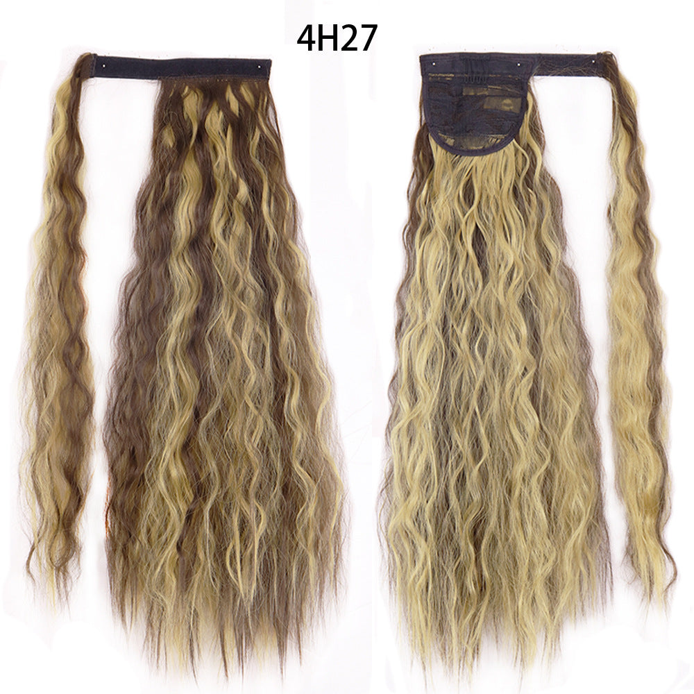 Water Wave Ponytail Wig with Velcro Band High Temperature Synthetic Hair
