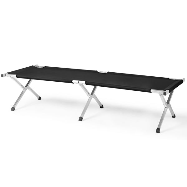 Portable Folding Camping Cot with Carrying Bag - Army Black