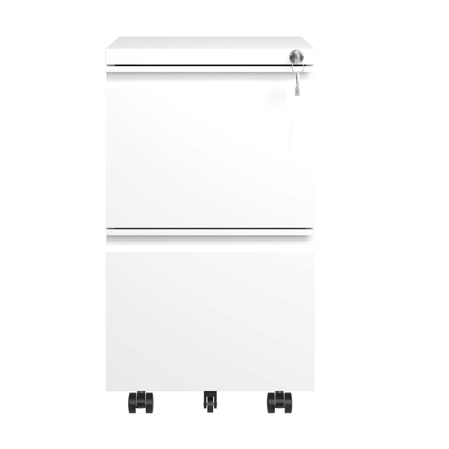 2 Drawer Metal Mobile File Cabinet, Rolling Cabinet With Lock For