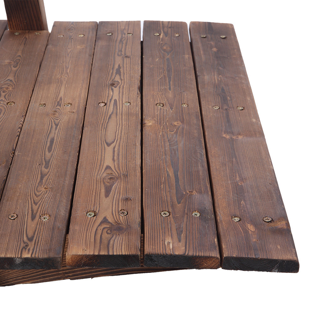 Wooden Garden Bridge Small Outdoor Landscape Bridge Carbonized Finish