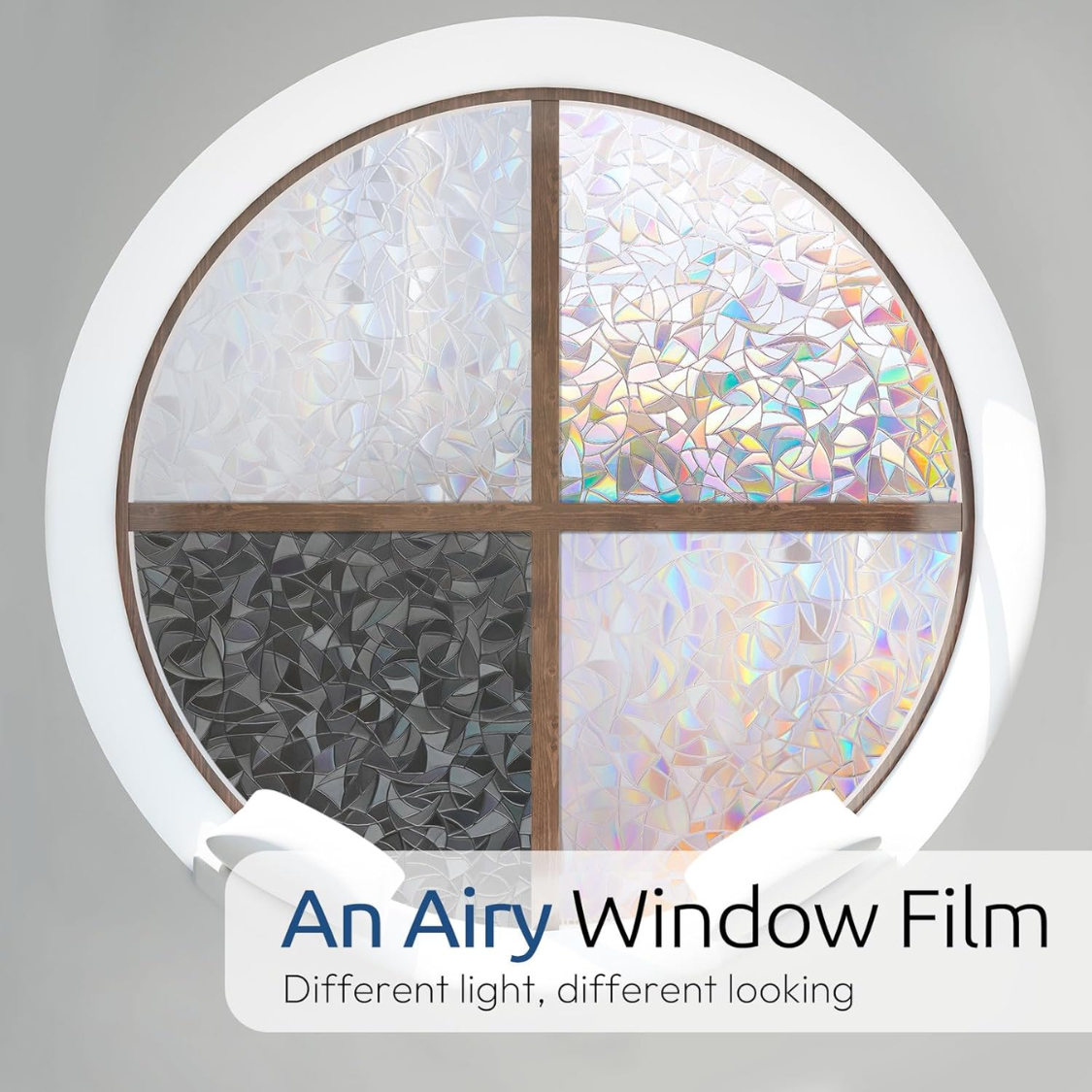 Rainbow Window Privacy Film - 3D Static Cling Decorative Tint