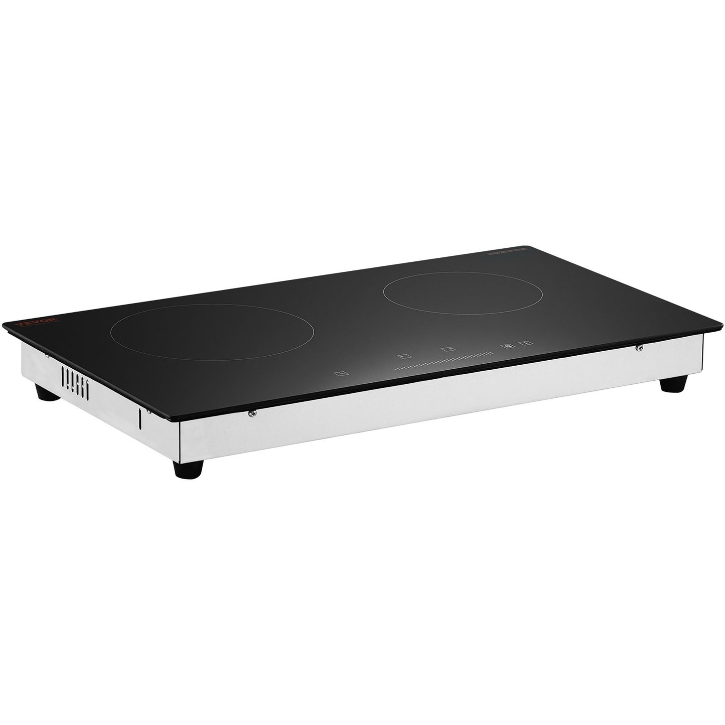 Built-in Electric Cooktop 2 Burners 23.6x13.3 Inch Black Kitchen Appliance