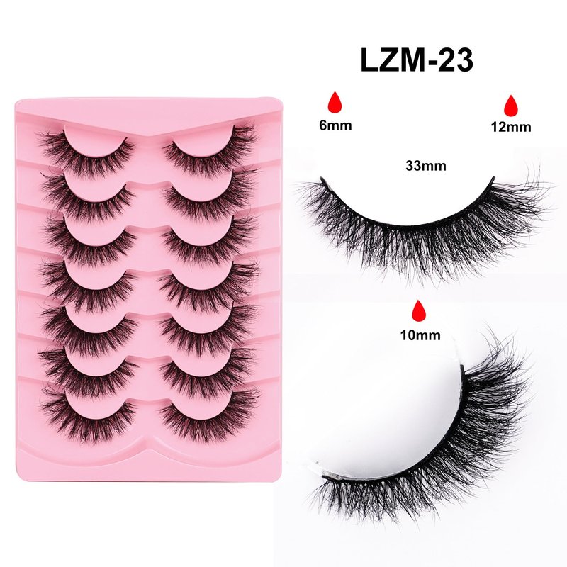 Dramatic 3D False Eyelashes for Voluminous, Fishtail, Tousled Look – Multiple Colors