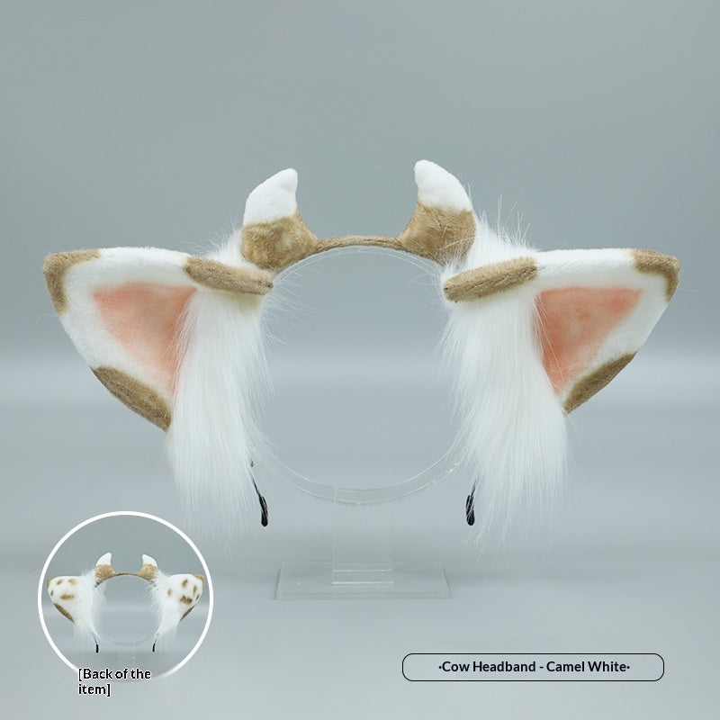 Cute Handmade Plush Hair Accessories for Kids and Adults - Cow Pattern Headbands