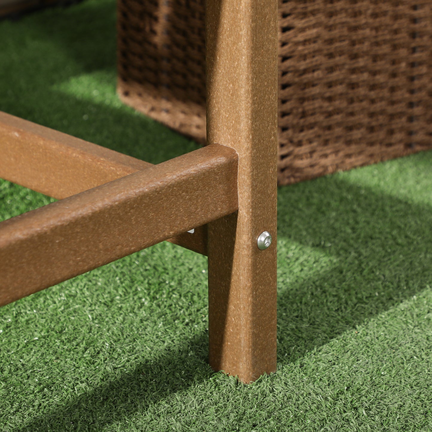 HDPE Outdoor Dining Chair - Heavy Duty, Water-Resistant, Brown