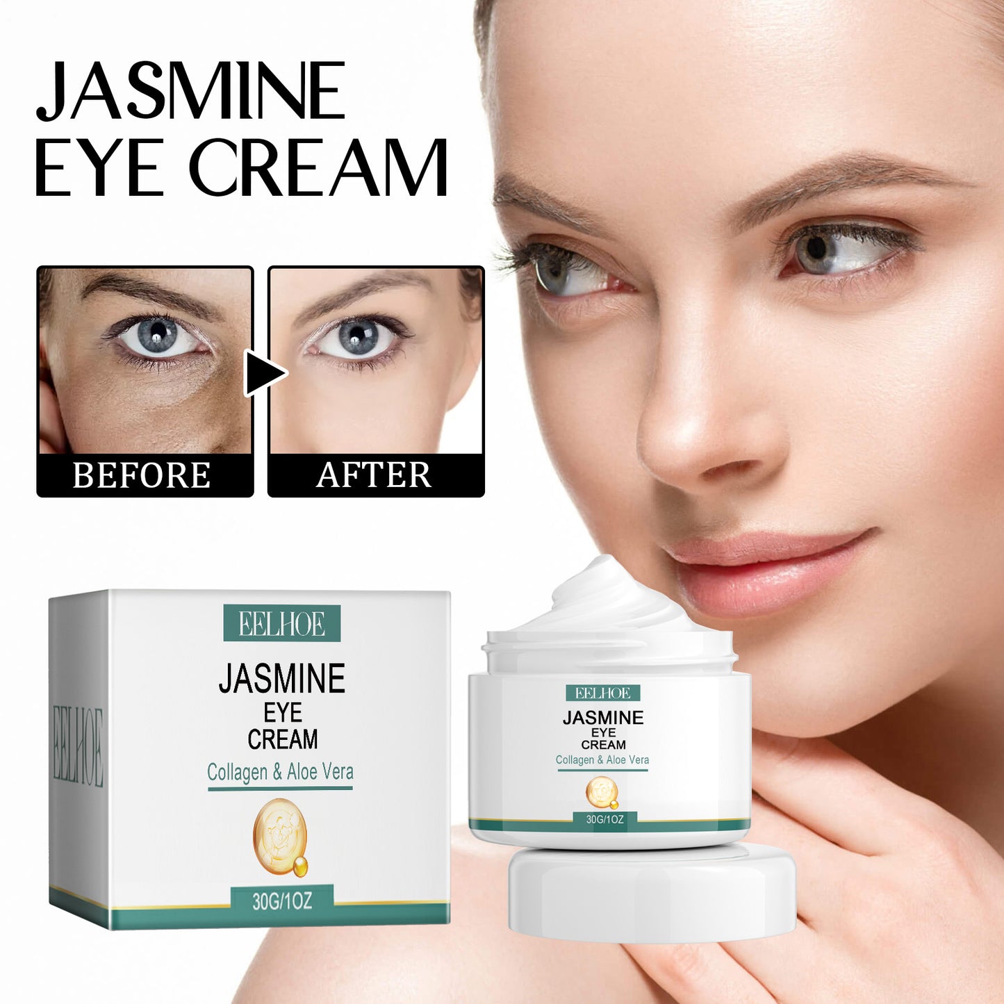 Anti-Wrinkle Eye Cream with Collagen & Hyaluronic Acid for Dark Circles