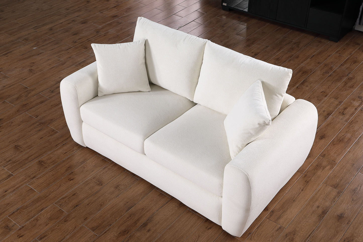 Beige Modern Minimalist Sofa - 2-Seater Medium-Soft Comfort
