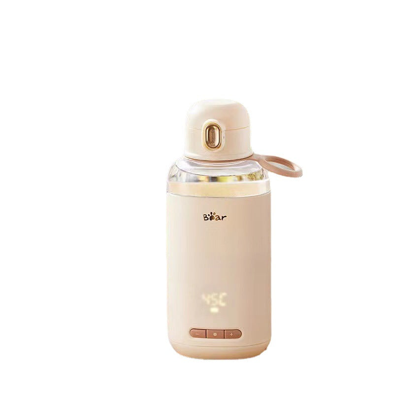 Wireless Portable Milk Mixer Cup with Thermostat USB & Beige