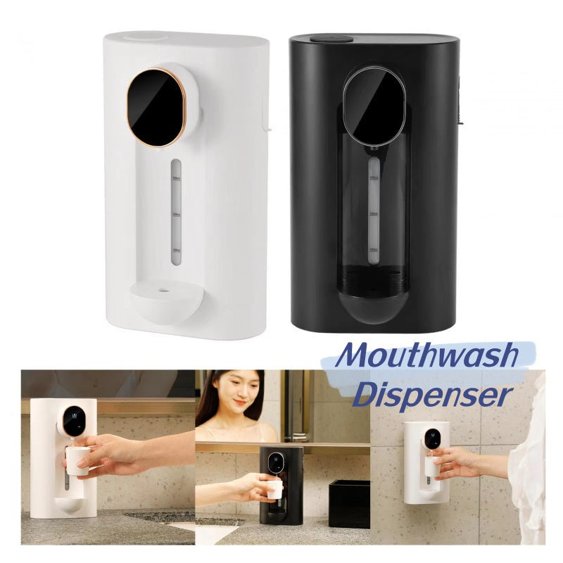Automatic Touchless Mouthwash Dispenser Wall Mount, Adjustable & Punch-Free