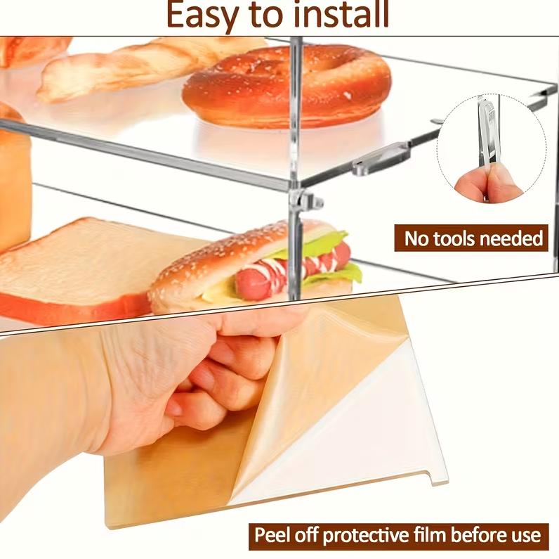 Two-layer Acrylic Baking Display Case, Square Shape, Suitable For