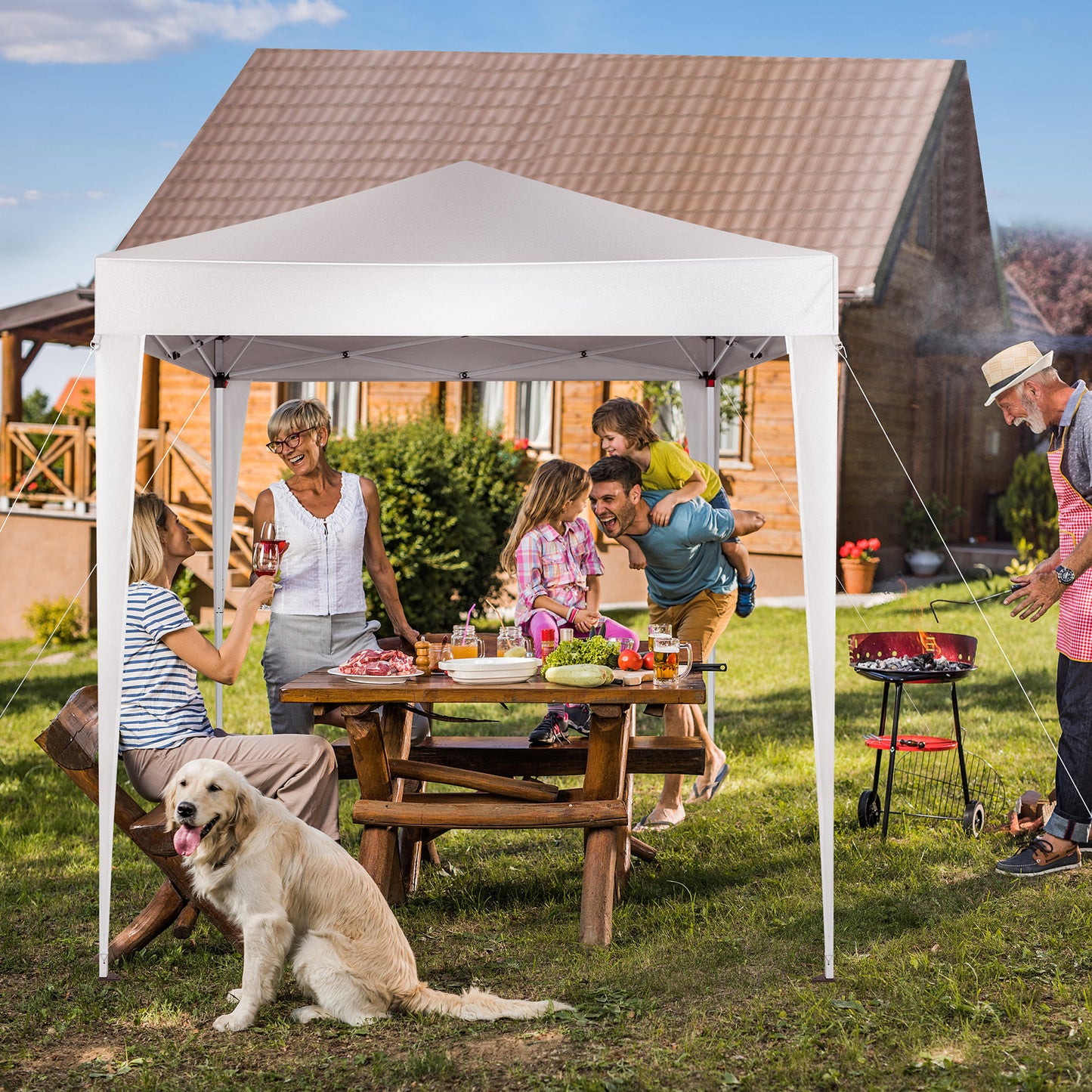 6.5x6.5ft Portable Outdoor Canopy Tent - White