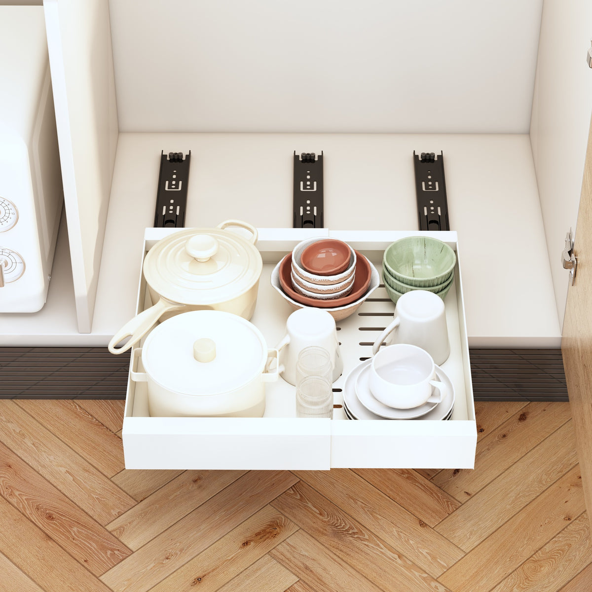 Telescopic Bathroom Storage Shelf - Anti-Rust Steel Organizer for Washstand
