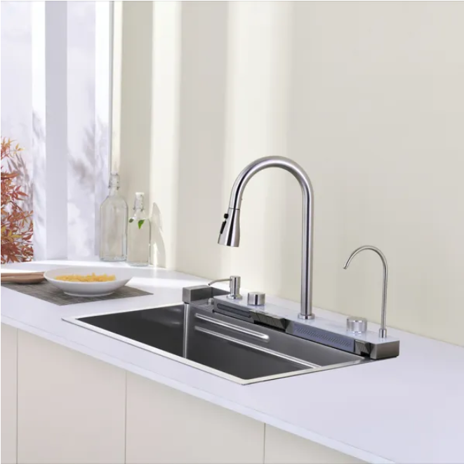 304 Stainless Steel Pull-Out Vegetable Sink - Whale Waterfall Design