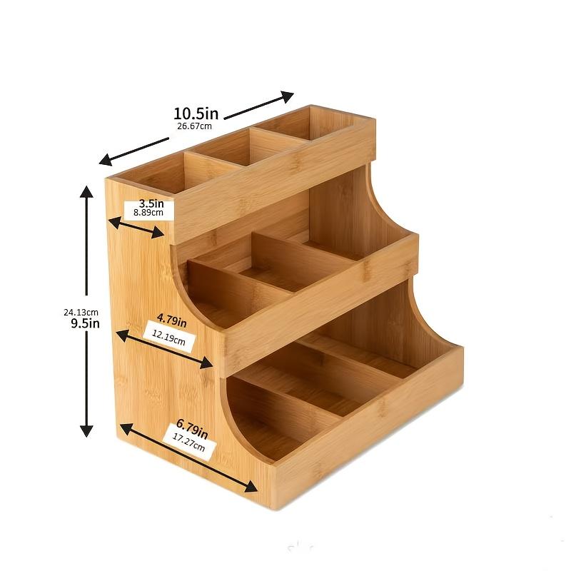 Wooden Tea Bag Organizer Holds 180 Bags - Multi-Use Storage Box