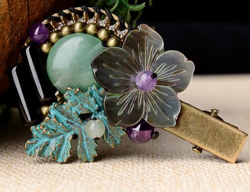 Shell Flower Hairpin - Retro Accessory