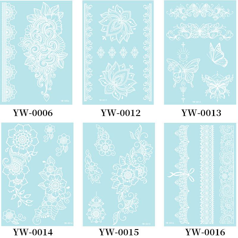 Glow in the Dark Henna Tattoo Stickers for Parties & Festivals - Intricate Lace Designs, Light Up Halloween & Christmas