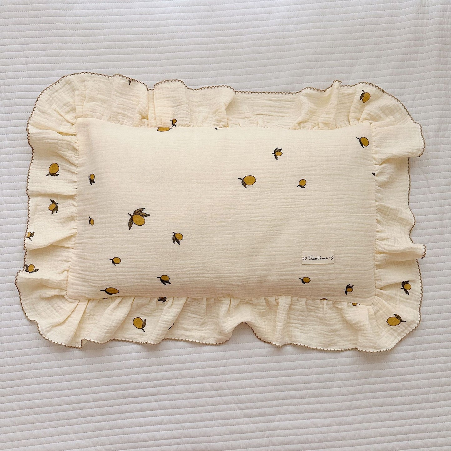 Korean Floral Cotton Gauze Pillowcase - Soft Home Bedding