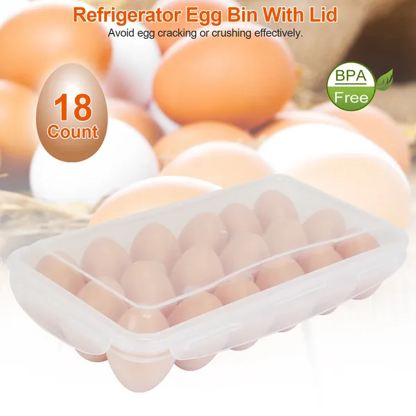 Stackable Egg Holder - 2Pcs Plastic Egg Storage Container