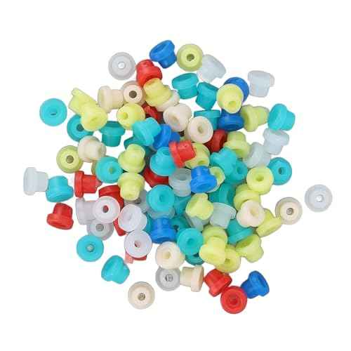 100pcs Multicolour Tattoo Machine Needle Grommet, Soft Tattoos Rubber Nipple Tattoo Supplies,Kits,Machine Parts