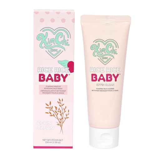 Kimchi Chic Rice Rice Baby Foaming Makeup Removing Face Cleanser - with Rice Extract & Collagen, Deep Cleans, Soothes, & Removes Makeup - 3.38 fl oz