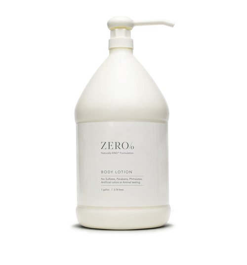 Zero% Unisex Body Lotion - 1 Gallon - Light and fresh, Nourishing, Zero Parabens, Sulfates, and Phthalates