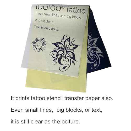 IOOIOO D210 Portable Printer, Wireless Inkless Bluetooth Thermal Printer for Tattoo Stencil Transfer Paper, for 8.5 x 11 Letter, A4 Rolled & Folded Thermal Paper (Black, Without Carrying Case)