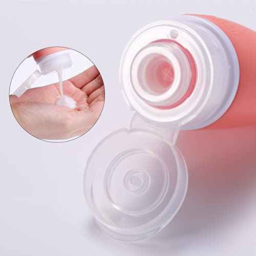 Leak Proof Silicone Travel Bottles,4 Pack 2oz Liquid Squeezable Refillable Portable Travel Accessories/Cosmetic Containers,BPA Free,Travel Size Bottles for Toiletries Shampoo Conditioner Lotion
