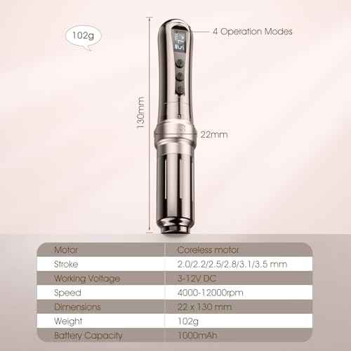 BIOMASER U1 Tattoo Gun,Wireless PMU Tattoo Machine Eyebrows & Lips, Professional Permanent Makeup Machine Rotary Tattoo Pen, Scalp Micropigmentation(Coffee)