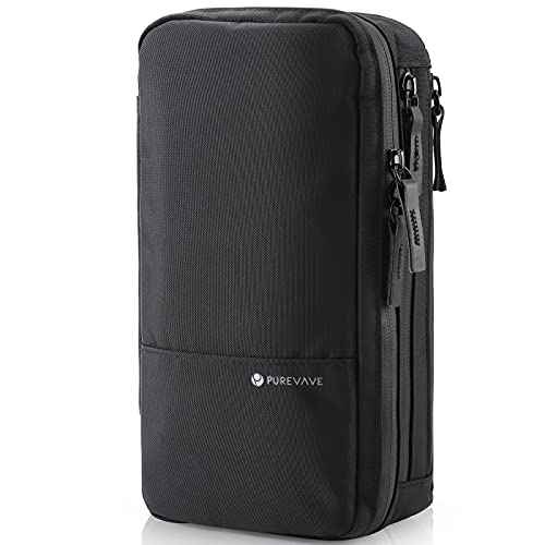 Purevave Compact Mens Toiletry Travel Bag, Mens Dopp Kit for Travel Waterproof, Wash Pouch Black