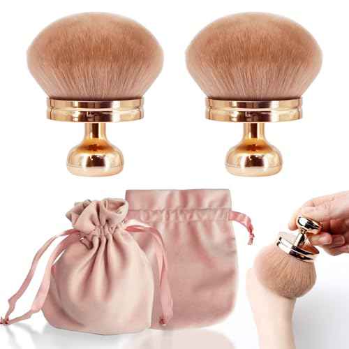 2 Pack Extra Large Body Makeup Brush for Self Tanner, 3 Inch Wide Self Tanning Blend Brush - Soft Synthetic Hair for Powder, Foundation, Blusher, Bronzer (with Bonus Pouch)