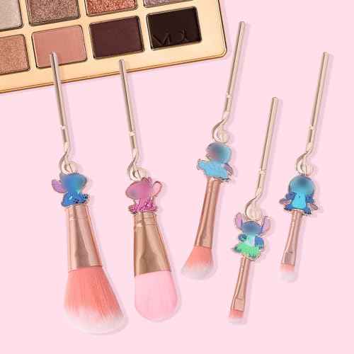 Creative Makeup Brushes Set, Anime Stiich Cosmetic Brush Set Collection, Stiich Make Up Stuff for Girls Women Pink