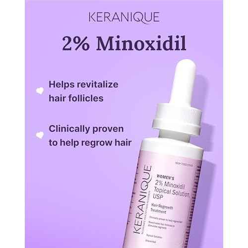 Keranique Hair Regrowth Treatment Dropper ? 2% Minoxidil, 2 Fl Oz 30 Day Supply ? Regrow Thicker-Looking Hair, Helps Revitalize Hair Follicles